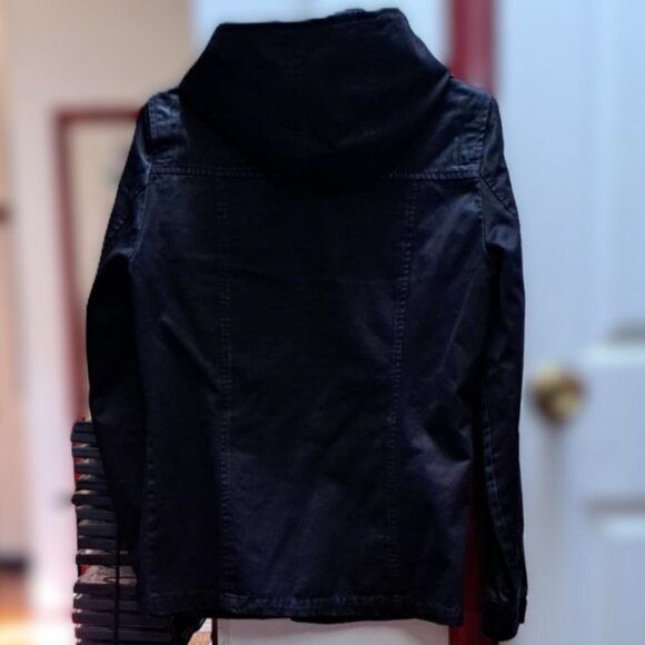 New Black Military-style Field Denim Jacket Fabric in Japan Made in Korea - Picture 2 of 4